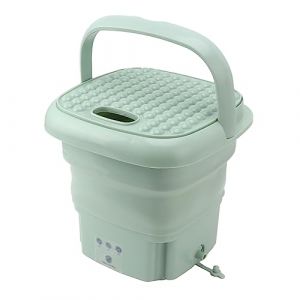 Focket Lave-Linge Portable, Mini Lave-Linge Pliable Mini Lave-Linge pour vêtements de bébé, sous-vêtements, Petits Articles, Appartement, blanchisserie, Camping, Camping-Car, Voyage (Vert) (Liwords, neuf)