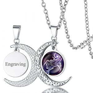 FaithHeart Collier Prénom Personnalisé Signe Astrologique Scorpion Femme,Pendentif Demi Lune Personnalisable en Acier Inoxydable,Bijoux Porte Bonheur Cadeau Anniversaire pour Femmes Enfant Fille (FaithHeart Jewellery, neuf)