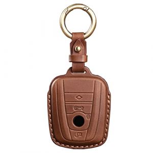 HIBEYO Keyless Coque de Protection pour cl&eacute; de Voiture BMW i3 i3s i8 Series &Eacute;tui de Protection en Cuir de Vachette pour BMW i3 i3s i8 Series Bo&icirc;tier de cl&eacute; de Voiture Marron (bingomotor, neuf)