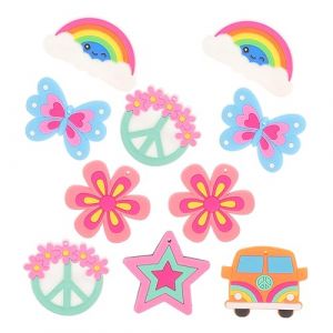 COLLBATH Lot De 10 Broches Vintage Hippies À La Mode Décoratives Pour Femmes Hommes Garçons Et Filles (Murdoffi, neuf)
