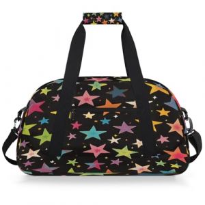 Mexpekil Sac de sport de voyage pour filles et gar&ccedil;ons, sac &agrave; main &eacute;tanche pour le sport, la danse, l'&eacute;cole, &Eacute;toiles color&eacute;es vintage (LIFEYI, neuf)