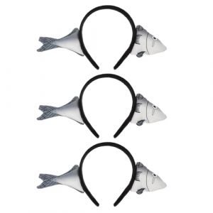 NUOBESTY Lot de 3 serre-t&ecirc;tes Poisson Sal&eacute; - Cr&eacute;oles fantaisie en forme de poisson pour le streaming en direct - Adorables serre-t&ecirc;tes animaux pour femmes, accessoire de d&eacute;guisement pour cosplay, (Camplos, neuf)
