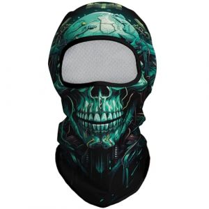 Eikuni Cagoule légère pour homme et femme pour ski, moto, moto, Halloween, cyclisme, équitation, chasse, pêche, Tête de mort verte, Taille unique (SHENGMINGE, neuf)