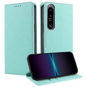 FERLAN Coque pour Sony Xperia 10 IV,Etui Fente pour Cartes [RFID Blocage] Housse Cuir V&eacute;ritable Support Portefeuille Protection Coque avec Sony Xperia 10 IV - Vert (BiBoDan, neuf)