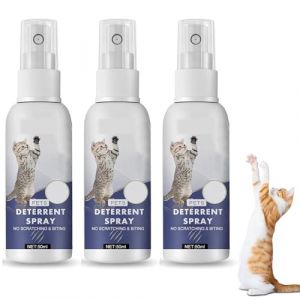 Spray anti-griffures pour chats, spray répulsif pour chats d'intérieur et d'extérieur, empêche les chats de griffer les meubles, plantes, canapés, tapis, rideaux, dressage comportemental (3pcs) (Yu Bin Can-FR, neuf)