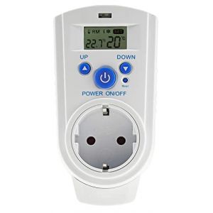 ChiliTec ST-35 Prise Thermostat num&eacute;rique avec r&eacute;gulateur de temp&eacute;rature, Prise interm&eacute;diaire 230 V, Thermostat pour Chauffage, Ventilateur, Chauffage Infrarouge, appareils de Refroidissement (SatChef, neuf)