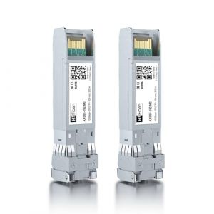 2 Pack 10G Multimode SFP+ LC Module, 10GBase-SR Fiber Transceiver for Cisco SFP-10G-SR, Meraki MA-SFP-10GB-SR, Ubiquiti UniFi UF-MM-10G, Mikrotik, Netgear et Plus (MMF, 850 nm, 300 m, DDM) (H!Fiber-EU, neuf)