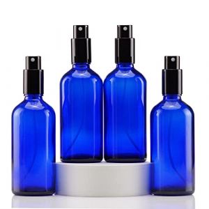 YIZHAO Flacon Spray Vide 100ml, Bleu Bouteille Spray Verre, avec Brouillard de Pulverisateur Fine, pour Huiles Essentielles, Aromathérapie, Parfums, Nettoyage, Voyage, Pharmacie – 4Pcs (One Trillion Network, neuf)