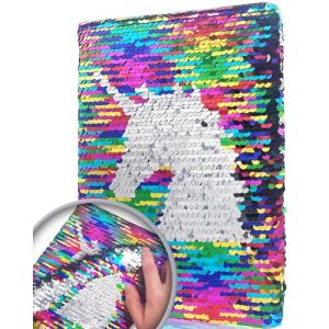 Licorne Journal Intime Fille Paillettes, 21x14cm 80 Feuilles Lignées Paillettes Réversibles Carnet Secret Fille Agenda Cahier Pailleté Fille pour Enfant En écrivant Dessin Cadeau Fille et Garçon (Evercreatives, neuf)