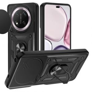 TUUTPU Coque pour Honor Magic 7 Lite/X9C/X60 Pro avec Couvercle Coulissant de Cam&eacute;ra, &Eacute;tui de Support 360&deg; Honor Magic 7 Lite/X9C/X60 Proor et TPU Silicone Antichoc Anti Rayures Housse, Noir (TUUTPU, neuf)
