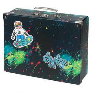 Baagl Valise pour enfants pour jouets et fournitures scolaires, valise en carton, valise à jouets, valise de jeu, valise pliable pour enfant, valise pliante avec poignée en métal, Chill (PRESCO GROUP A.S., neuf)
