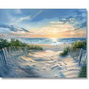 Gutluz Peinture par num&eacute;ros Paysage Adulte Mer - Peinture par Numbers Paysage Adulte - Peinture par num&eacute;ros Adultes Toile Pinceau - Kit de bricolage Adultes 50 x 40 cm (XING-AMZ, neuf)