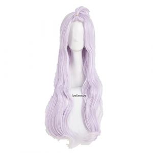 Fairy Tail Mirajane Strauss Cosplay Wigs Long Light Purple Heat Resistant Synthetic Hair Wig + Wig Cap (good stuff A, neuf)