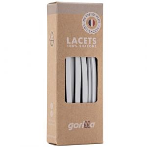 Gorilla - Lacets Elastiques Adultes et Enfants Plats et Fins - Gagnez du Temps, Adieu les Nœuds Bonjour le Confort - Autobloquants Ultra Résistants - 110 cm x 4,5 mm (Lacets Gorilla, neuf)