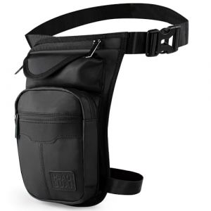Virklyee Sac pour Les Jambes Moto Sacoche de Cuisse P&ecirc;che Sac de Jambe Tactique, pour Hommes et Femmes, Con&ccedil;u pour la randonn&eacute;e, l'alpinisme, la Moto, la p&ecirc;che,Longueur r&eacute;glable,Nylon(#326-Noir) (OYSHOPP, neuf)