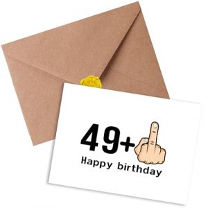 Sugeru Carte d'anniversaire pour 50 ans, amusantes, avec enveloppe, durable, pour femme, homme, 49 + 1 doigts, carte de vœux, anniversaire personnalisé, cadeaux d'anniversaire (50) (Sugeru-eu, neuf)
