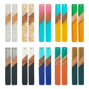 PandaHall Pendentifs g&eacute;om&eacute;triques vintage en r&eacute;sine pour fabrication de bijoux Boh&egrave;me, Bois R&eacute;sine (Yilisi Jewelry, neuf)