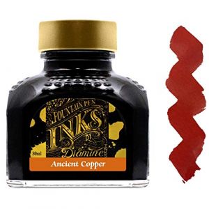 Diamine Flacon d'encre de stylo plume, 80 ml, turquoise Cuivre vieilli (Creoly, neuf)