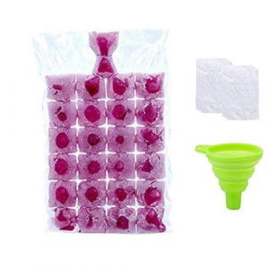 Lot de 100 sacs &agrave; gla&ccedil;ons jetables - Moules &agrave; gla&ccedil;ons auto-scellants - Pour whisky, cocktails, boissons, cuisine, barbecue, voyages (transparents, avec 1 entonnoir) (DWSSMYXSG, neuf)