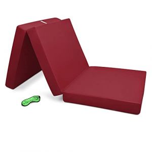 Beautissu Matelas Pliable 1 Personne Adulte 60x190 cm - Mousse Chauffeuse 1 Place Matelas de Sol Camping Pliant Futon Voyage Lit d'Appoint Rouge – Campix (Brandvin, neuf)