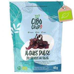 Bio Algue Dulse Déshydratée - 40g. Atlantic Dulse Algues Riche en Vitamines Fer Protéines Iode et Potassium. (CiboCrudo Bio, neuf)