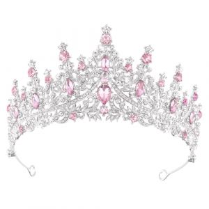 DRESHOW Couronne d'anniversaire pour Femmes Tiare de Cristal pour Filles Accessoires de Cheveux Tiare de Mariage Couronne de Princesse Paillet&eacute;e Serre-t&ecirc;te de F&ecirc;te Diad&egrave;mes pour Femme (Dreshow, neuf)