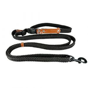 Laisse Main Libre Chien 2m. Réglable Libre Longueur. Ceinture Securite Voiture. Laisse Bondouliere Ceinture Chien. Jogging Canicross pour Petit Moyens Chiens. Fabriqué en Espagne. Noir. (AVANZONA, neuf)