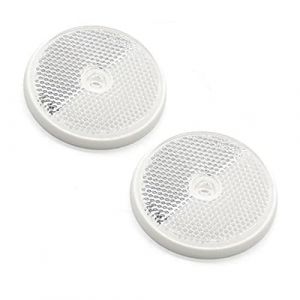 ETUKER Lot de 2 Catadioptre Rond Homologué E9, réflecteurs arrière ronds à visser réfléchissants de sécurité,réflecteurs pour poteaux de barrière/Caravane/RV/Tracteur(Rond-1 trou de montage) (ETUKER, neuf)