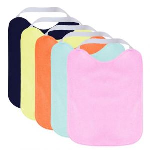 Bavoir Imperméable Bébé Élastique Maternelle Lavable Grand Bavoir Bebe Enfant 0 3 ans avec Sangle Col Élastique pour Ecole (Rose) (Sueda Technology, neuf)