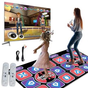 Tapis de danse 2 en 1 pour TV et PC, Tapis de Danse Double pour Enfants Adultes, t-apis de d-anse interactif avec 2 manettes de jeu,100 chansons et 65 jeux,Pour fitness, danse et f&ecirc;te familiale (A) (Armel Ange Group, neuf)