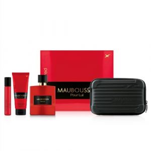 Mauboussin - Coffret Prestige 2024 Pour Lui In Red : Eau de Parfum 100ml, Gel Douche 75ml, Travel Spray 20ml & Sac Bandoulière (MB Parfums, neuf)