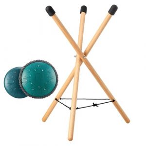 jlceh Trépied de support de handpan, support de handpan | Structure de trépied solide,Support de caisse claire Portable, support de caisse claire réglable en bois massif, support de tambour (Lobesmart, neuf)