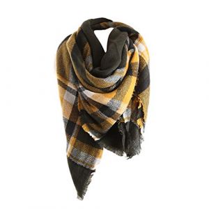 Bakicey Femme ch&acirc;le &eacute;charpe Fille &eacute;tole Foulard, Pashmina Echarpe a Carreaux Laine Mode Etole Plaid Foulard Oversize Shawl Cardigan Cachemire Chaud Automne Hiver Manteau Tricot Ponchos Capes(07) (Bakicey, neuf)