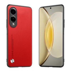 Longstong &Eacute;tui Adapt&eacute; &agrave; Samsung Galaxy S25 Edge (6.7"), Housse Coque en Cuir M&eacute;tallique de la S&eacute;rie Code - Rouge (Longstong, neuf)