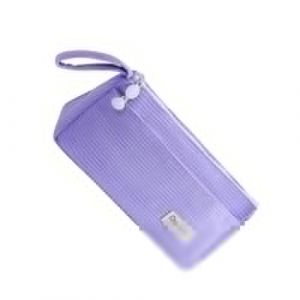 Kelisdi Trousse &agrave; crayons en velours c&ocirc;tel&eacute; avec 2 compartiments pour &eacute;tudiants, adultes, grande capacit&eacute;, trousse &agrave; crayons, trousse de maquillage de voyage, violet (jiushuang, neuf)