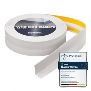 HOLZBRINK Plinthe souple autoadhésive 32x23mm, 10 m | Plinthe PVC pour finition plan de travail, meubles cuisine | Lame PVC adhesive | Couleur : bouleau (Jumbo-Shop, neuf)