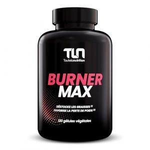 BURNER MAX | Brûleur de Graisse Hautement Dosé | Caféine Naturelle + L-Carnitine + Guarana | Burner Thermogénique, Lipotrope, Coupe-Faim | Action Minceur et Perte de Poids | 120 Gélules Vegan | TLN (TouteLaNutrition, neuf)