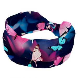 1 bandeau élastique antidérapant pour femme, bandeau en tissu doux pour entraînement, yoga, accessoires pour cheveux, papillon coloré, 920 (GRBXVHD, neuf)
