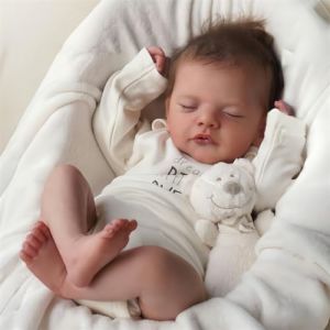 MAIHAO Poupée Reborn bébés Garçon Realiste Silicone Baby Dormir Réincarnées Nouveau-né Bebe Vrai Poupon Dolls Toddlers Enfant Fille Yeux fermés 18 Pouces (Blanc) (XUANXUAN521, neuf)