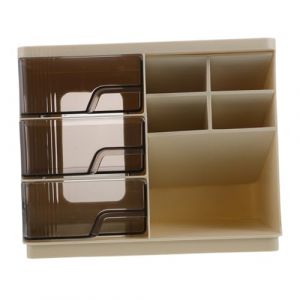 Hemobllo Organisateur de Maquillage &agrave; Niveaux avec Tiroirs pour Cosm&eacute;tiques &agrave; L&egrave;vres Masques et Soins Peau &agrave; Poser sur Coiffeuse ou Comptoir de Salle de Bain Anti-poussi&egrave;re (Leopolerd, neuf)