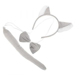 Gatuida Serrage-t&ecirc;te Loup Gar&ccedil;on et Filles, Queue et N&oelig;ud Costume Cosplay, Polyester L&eacute;ger, Costume Animaux Gar&ccedil;on Fille, F&ecirc;te Halloween et Anniversaire, Taille Unique (Brandon Zou, neuf)