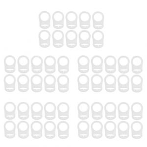 Rfeeuubft 50 Pcs Bouton Silicone Anneau Porte-Sucette Mannequin Pince Adaptateur Clair (FORECOVER LTD, neuf)