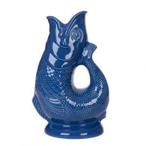Gurgly Iconique Bleu Azur Glug Jug Grand 28 cm 1,4 L &ndash; Pichet &agrave; Eau de Poisson, Vase &agrave; Poisson D&eacute;coratif, Ornement, Carafe (Gurgly, neuf)