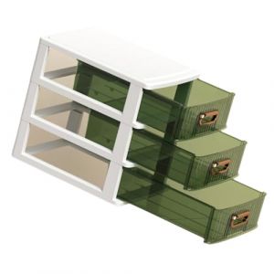 INOOMP Organisateur De Maquillage Multifonction 3 Tiroirs Plastique Vert Grand Espace Bureau Et Table Rangement Cosm&eacute;tiques Pour Femmes Usage Quotidien (maggie Song, neuf)