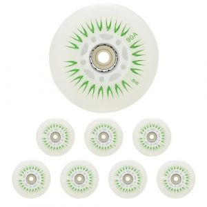 JCCHT Roues Patins &agrave; roulettes luminescentes 60mm, 62mm, 64mm, 68mm, 70mm, 72mm, 76mm, 80mm, Roues Patins &agrave; Roues align&eacute;es Simples Lumineuses avec roulements, lot 8,Vert,70mm (JCCHT, neuf)