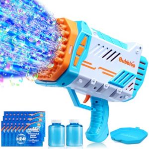 SLOOSH Pistolet &agrave; Bulles pour Enfants avec lumi&egrave;re, Pistolets &agrave; Bulles en Forme de fus&eacute;e Bazooka, Machine &agrave; Bulles pour l'ext&eacute;rieur, Jouets d'&eacute;t&eacute;, Cadeaux, Cadeaux de f&ecirc;te, Mariage, P&acirc;ques (Joyin Direct, neuf)