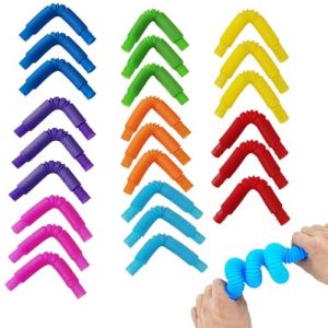 24 Pièces Jouets Sensoriels de Tuyau Extensible Multicolore Anti-Stress de Soulager Stress pour Enfants,Adultes,Personnes souffrant d’autisme,Mini Jouets Sensoriels,Tuyaux Pop Tubes (UAB WSVLKE LT, neuf)