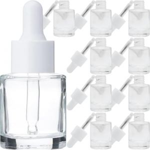 Toyvian Lot de 10 Flacons Compte-Gouttes en Verre 20 Ml Bouteilles d'Huile Essentielle Vides Pipette Pr&eacute;cision &Eacute;tanches et Rechargeables pour Stockage Cosm&eacute;tique et DIY Parfum Usage (TXINNG, neuf)