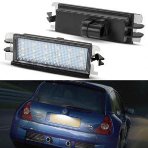 OZ-LAMPE 1Pcs LED Éclairage de Plaque d'immatriculation pour DACIA Logan I Sandero I RENAULT Clio II Lift, 2835 SMD LED Feux Arrière, Canbus Pas d'erreur Super Brillant Xénon Blanc Froid Auto Ampoules (gempro carparts, neuf)