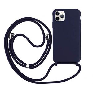 Ququcheng Coque Compatible avec iPhone 12 Mini(5,4"),Collier pour &Eacute;tui Colliers de cellulaire Corde Silicone avec Cordon Case TPU Bumper pour iPhone 12 Mini(5,4")-Bleu (Ququcheng, neuf)